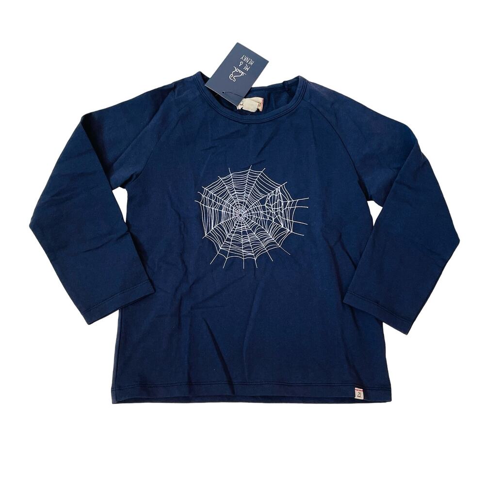 NWT Me & Henry 9/10Y Navy Spider Web Raglan